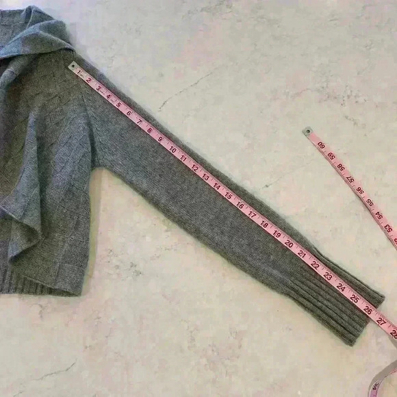 Pure Amici Cardigan Cashmere‎ Y2K Open Front Waterfall Basketweave Size Small - Picture 8 of 8